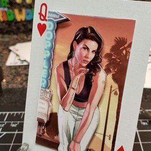 GTA V Fan Art - 3D Art Card Collectible Gift - w/Display Stand & Gift Box